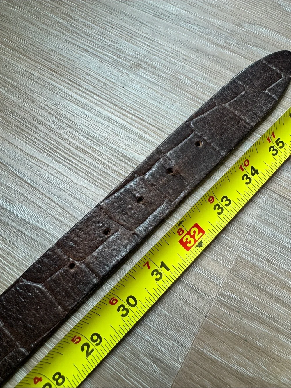 Albatros Brown Croc Embossed Leather Belt Italy Fits 30-34 Medium